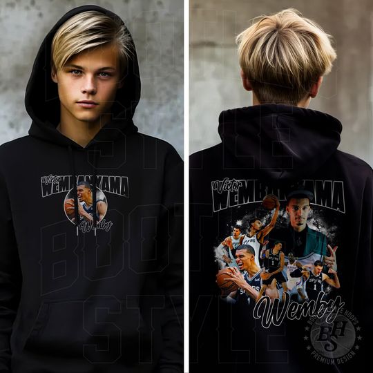 Victor Wembanyama 90s Bootleg Style Rap Hoodie