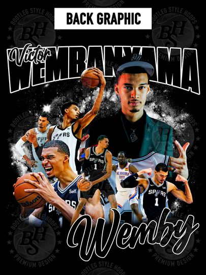 Victor Wembanyama 90s Bootleg Style Rap Hoodie