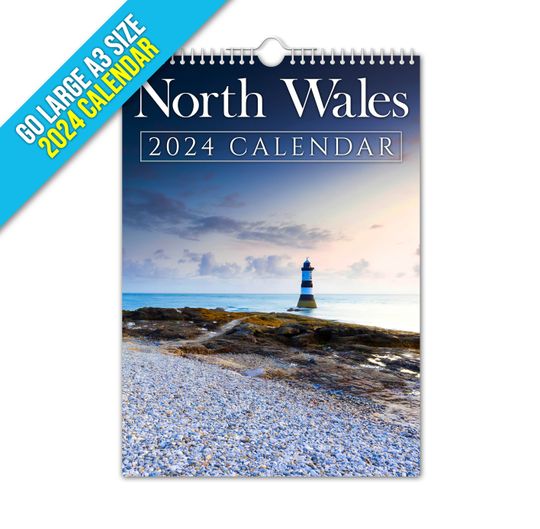 North Wales - 2024 Wall Calendar, Creative, Gift Idea, Present, Novelty