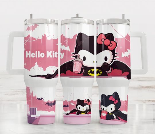 Hello Kitty Batman Style Tumbler 40 oz With Handle