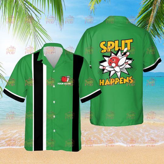 Personalized Bowling Hawaiian Shirt Split Happens Custom Bowling Shirt