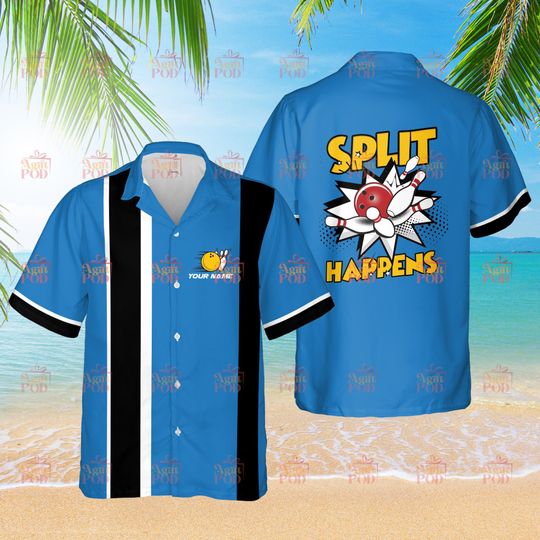 Personalized Bowling Hawaiian Shirt Split Happens Custom Bowling Shirt