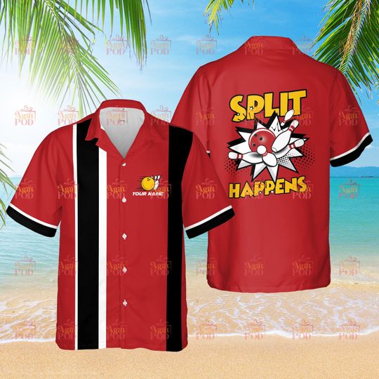 Personalized Bowling Hawaiian Shirt Split Happens Custom Bowling Shirt
