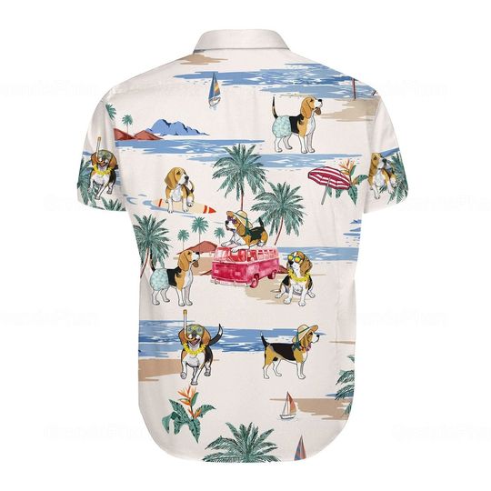 Beagle Hawaiian Shirt, Beagle Button Up Shirt, Beagle Lover Shirt