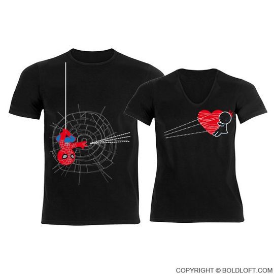 His and Hers Shirts Matching Couple Shirts Superhero Shirt Set Valentines Shirts
