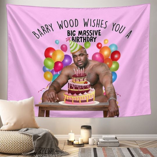 Happy Birthday from Barry Wood Tapestry Boutique Wall Hanging Tapestry