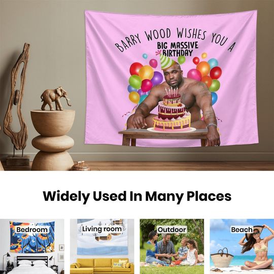 Happy Birthday from Barry Wood Tapestry Boutique Wall Hanging Tapestry