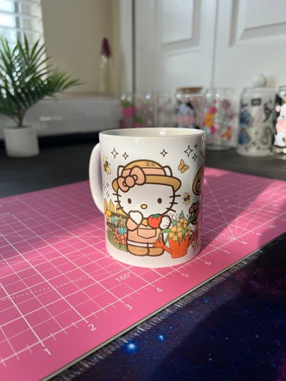 Cottagecore Kawaii Hello Kitty and Kerop Ceramic Coffee Tea Mug