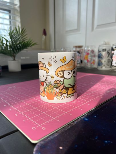Cottagecore Kawaii Hello Kitty and Kerop Ceramic Coffee Tea Mug