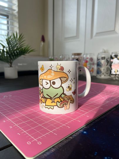 Cottagecore Kawaii Hello Kitty and Kerop Ceramic Coffee Tea Mug