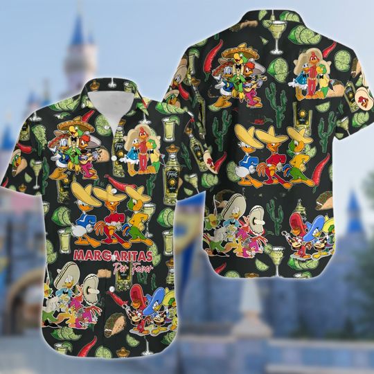 Three Caballeros Drinking Wine And Dance Hawaiian Shirt