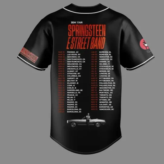 Bruce Springsteen E Street Band Tour 2024 3D Print Baseball Jersey Shirts