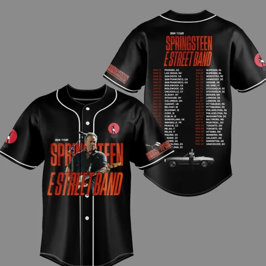 Bruce Springsteen E Street Band Tour 2024 3D Print Baseball Jersey Shirts