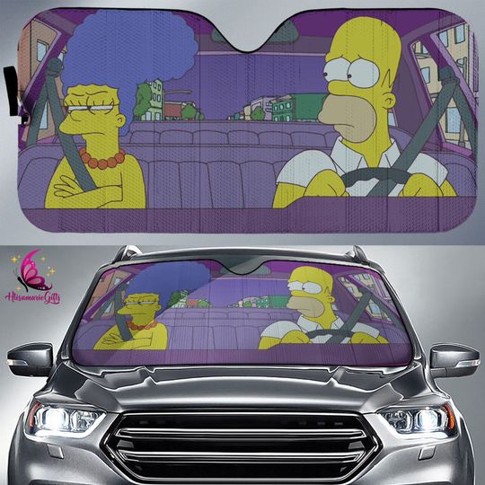 The Simpsons Family Car Sunshade | The Simpsons Car Windshield