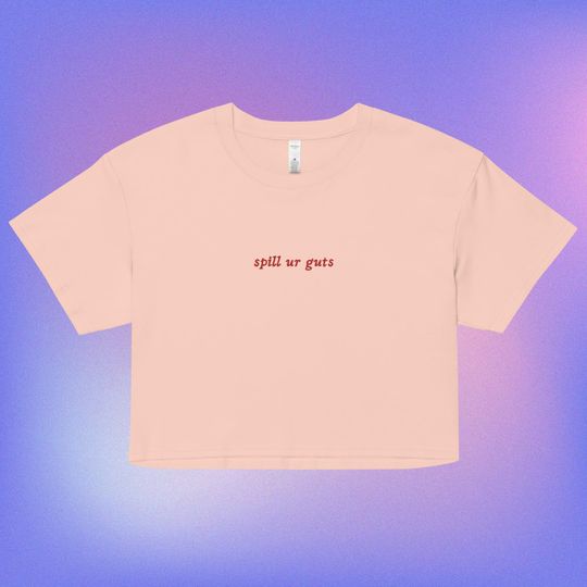 embroidered spill ur guts olivia rodrigo crop top