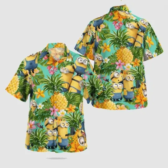 Tropical Pineapple Minion Hawaiian Shirt