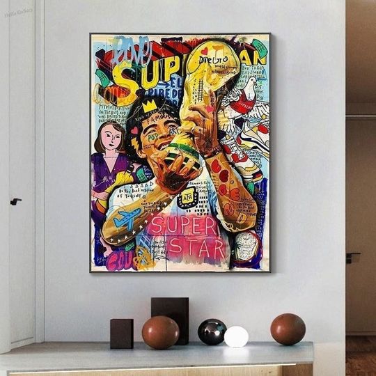 Banksy World Cup Super Star Football Graffiti Poster