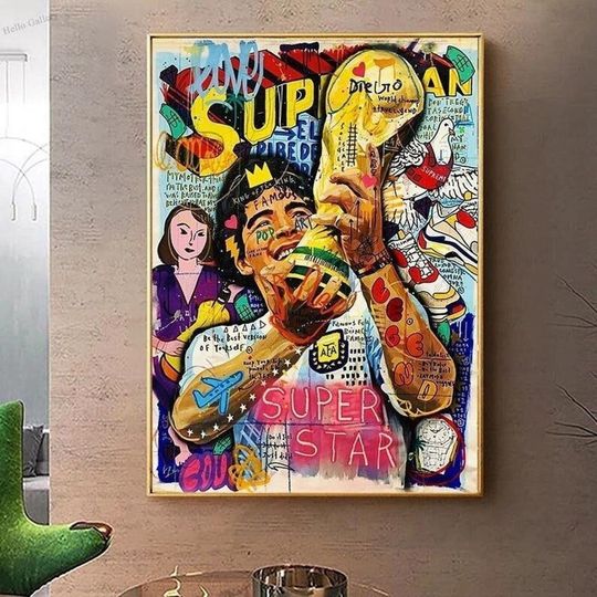 Banksy World Cup Super Star Football Graffiti Poster