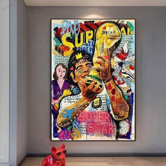 Banksy World Cup Super Star Football Graffiti Poster