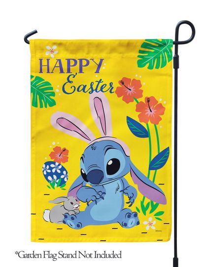 Stitch Disney Easter Garden Flag, Easter Day Garden Flag