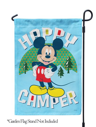 Disney, Disney Happy Camper Mickey Garden Flag