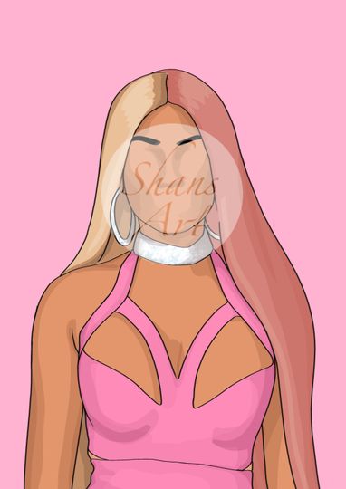 Nicki Minaj inspired, blush pink, minimalist