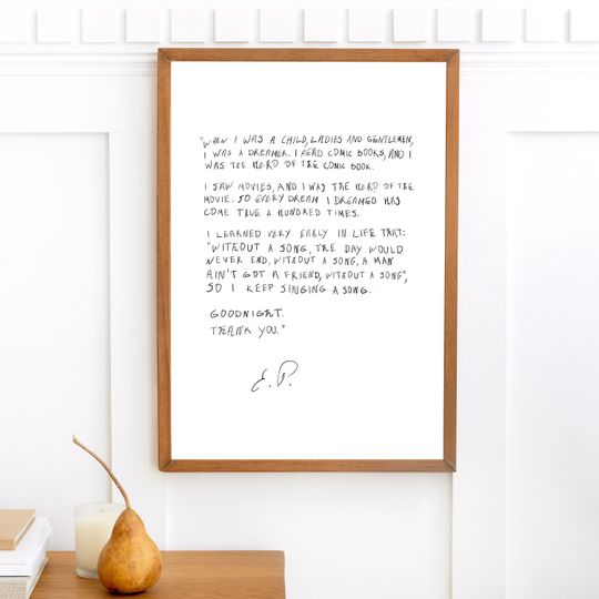 Elvis Presley Letter Handwriting Print , Love Letter