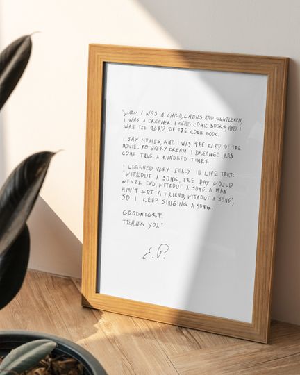 Elvis Presley Letter Handwriting Print , Love Letter