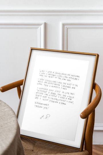 Elvis Presley Letter Handwriting Print , Love Letter