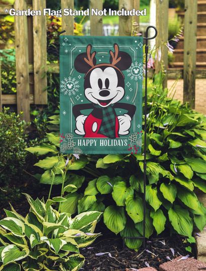 Disney Reindeer Holiday Mickey Garden Flag