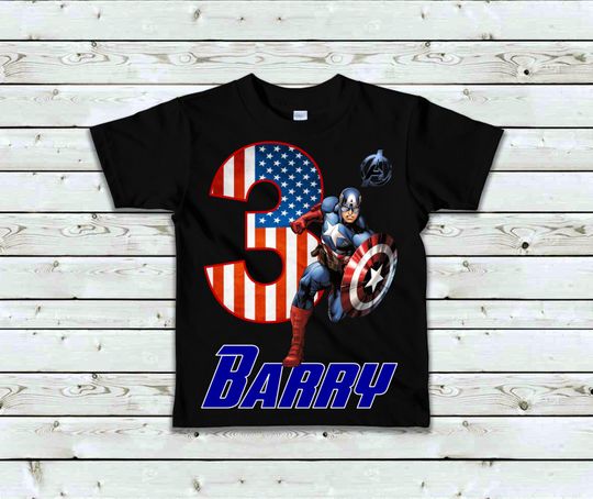 Captain America Birthday Shirt