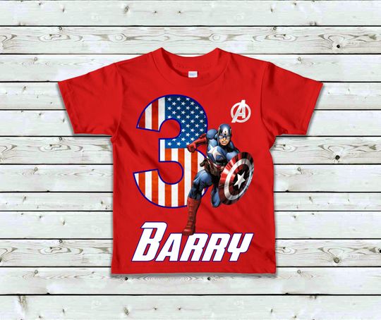 Captain America Birthday Shirt
