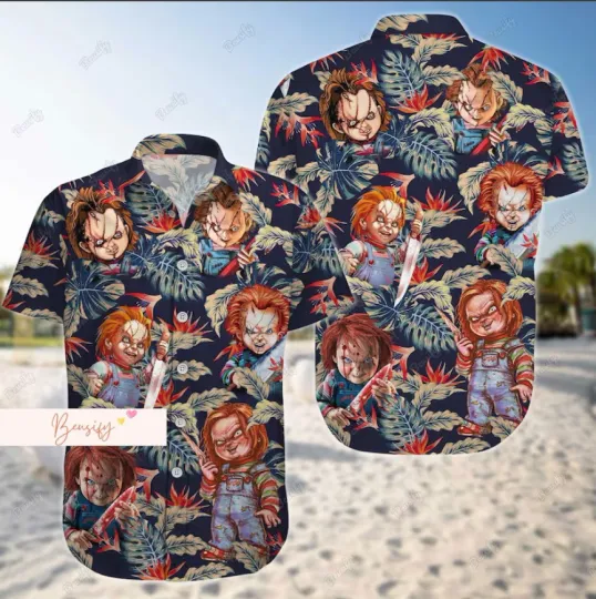 Chucky Button 3D HAWAII SHIRT Halloween Gift Christmas Gift