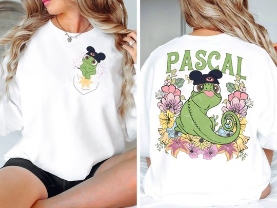 2-Sided Retro Disney Tangled Pascal Floral Rapunzel Family