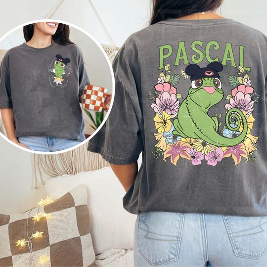 2-Sided Retro Disney Tangled Pascal Floral Rapunzel Family