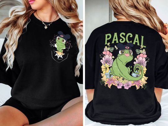 2-Sided Retro Disney Tangled Pascal Floral Rapunzel Family