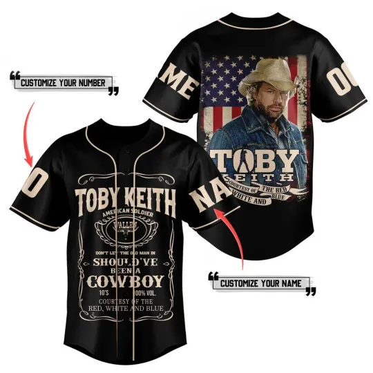 Personalized Name Number Toby Keith Baseball Jersey Shirt For Men Women