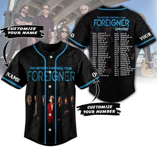 Foreigner the Historic Farewell Tour Baseball Jersey Shirt