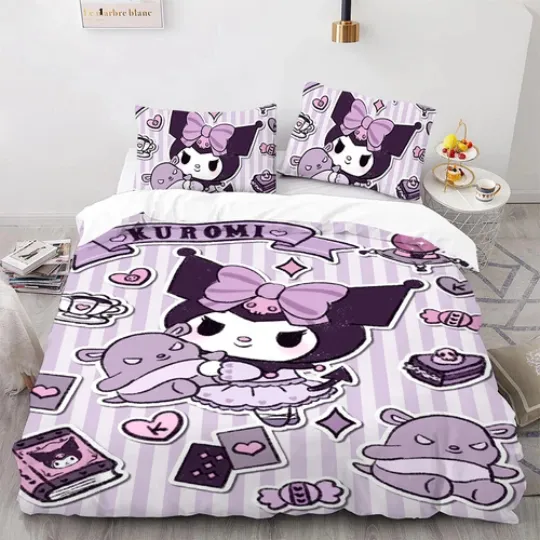 Sanrio hellokitty Duvet Cover Pillowcase Hello Kitty Kuromi Bedding Pillow Case