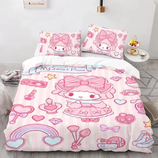 Sanrio hellokitty Duvet Cover Pillowcase Hello Kitty Kuromi Bedding Pillow Case