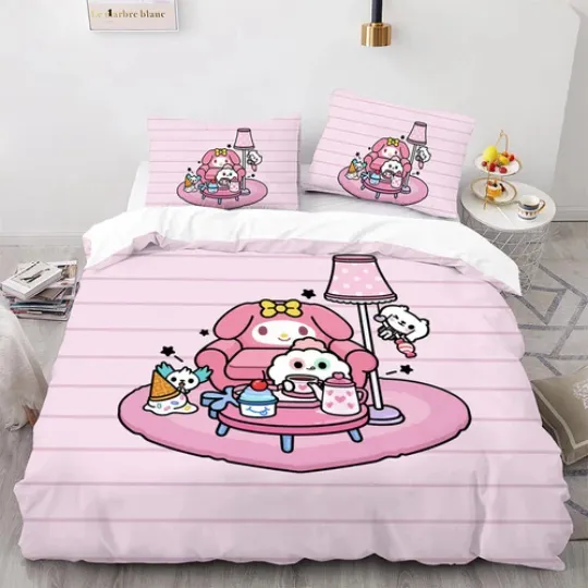 Sanrio hellokitty Duvet Cover Pillowcase Hello Kitty Kuromi Bedding Pillow Case