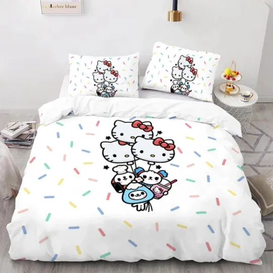Sanrio hellokitty Duvet Cover Pillowcase Hello Kitty Kuromi Bedding Pillow Case