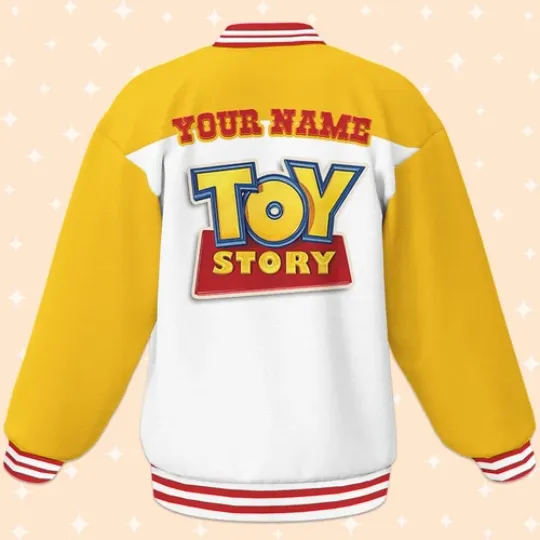 Custom Toy Story Woody Cloud Baseball Jacket, Adult Varsity Jacket