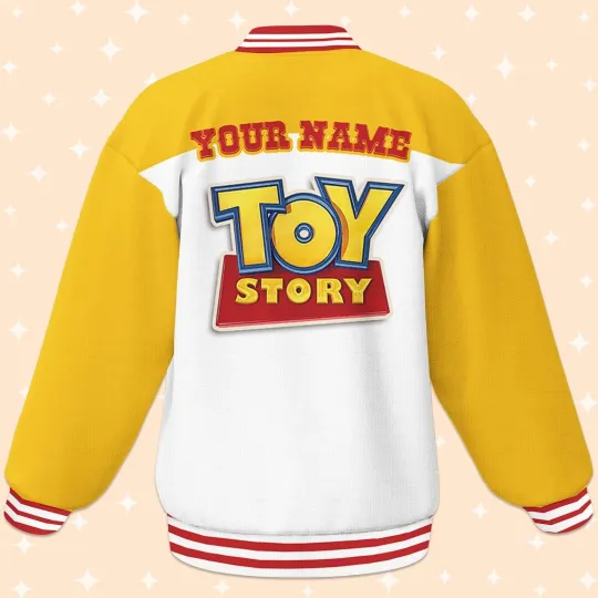 Custom Toy Story Woody Cloud Baseball Jacket, Adult Varsity Jacket