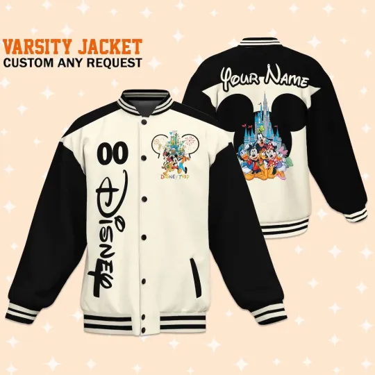 Custom Disney Trip Fun Baseball Jacket, Adult Varsity Jacket, Personalized Disney