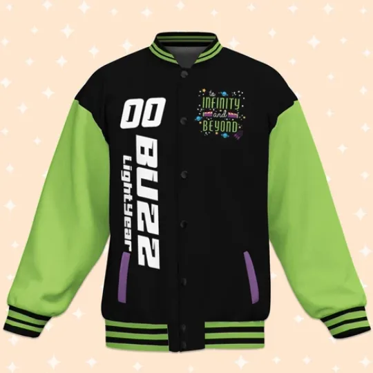 Custom Toy Story Buzz Lightyear Ranger Baseball Jacket, Adult Varsity Jacket