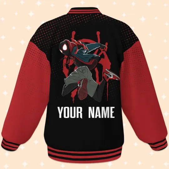 Custom Spiderman Miles Morales Cool Baseball Jacket, Baseball Outfit, Personalize