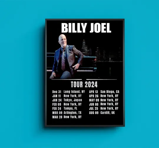Billy Joel World Tour 2024 Poster, Billy Joel Poster