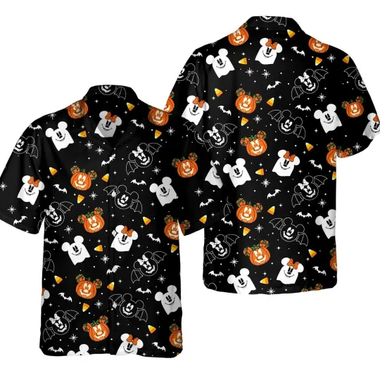 2024 New Disney Halloween Hawaiian Shirt  Mickey Vacation Family Hawaiian Shirt