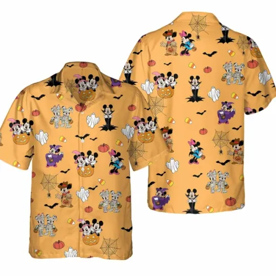 2024 New Disney Halloween Hawaiian Shirt  Mickey Vacation Family Hawaiian Shirt